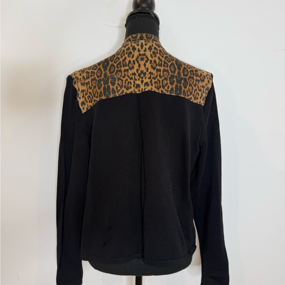 Nygaard Leopard Print Colorblock Jacket Blazer Bl… - image 2